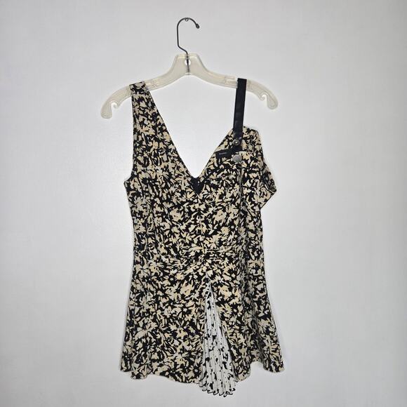 Proenza Schouler Asymmetrical Pleated Top Silk Floral Edgy Chain Women 6 - Picture 10 of 13